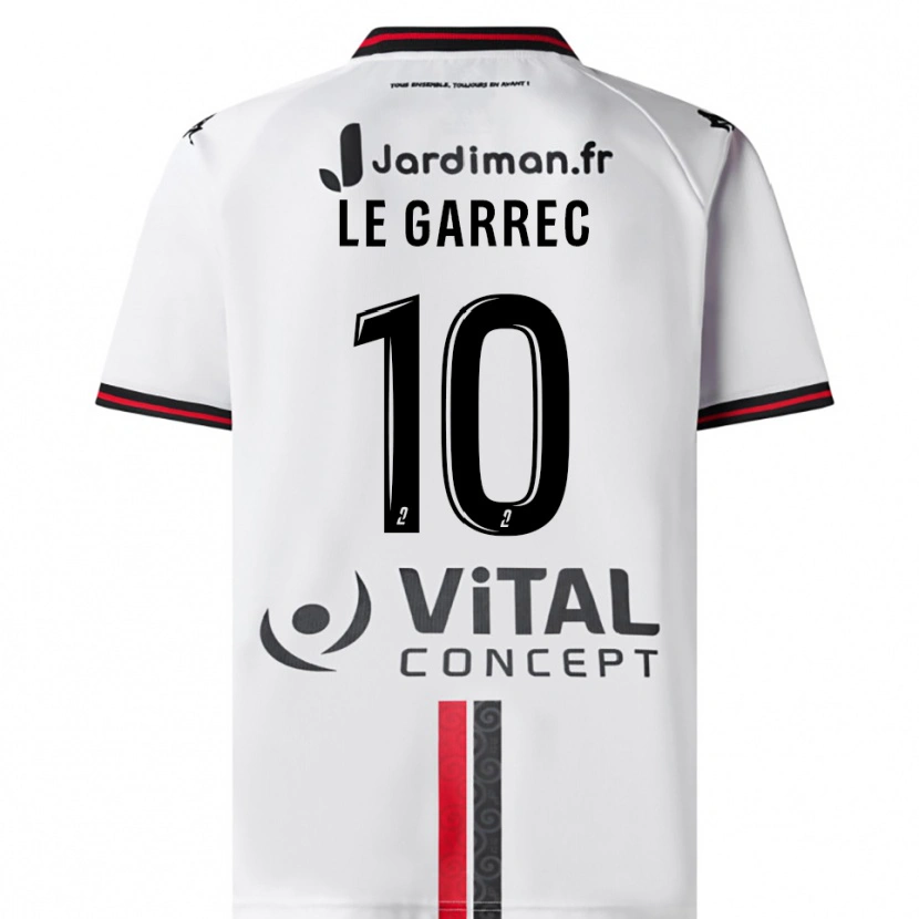 Danxen Criança Camisola Léa Le Garrec #10 Branco Vermelho Alternativa 2025/26 Camisa