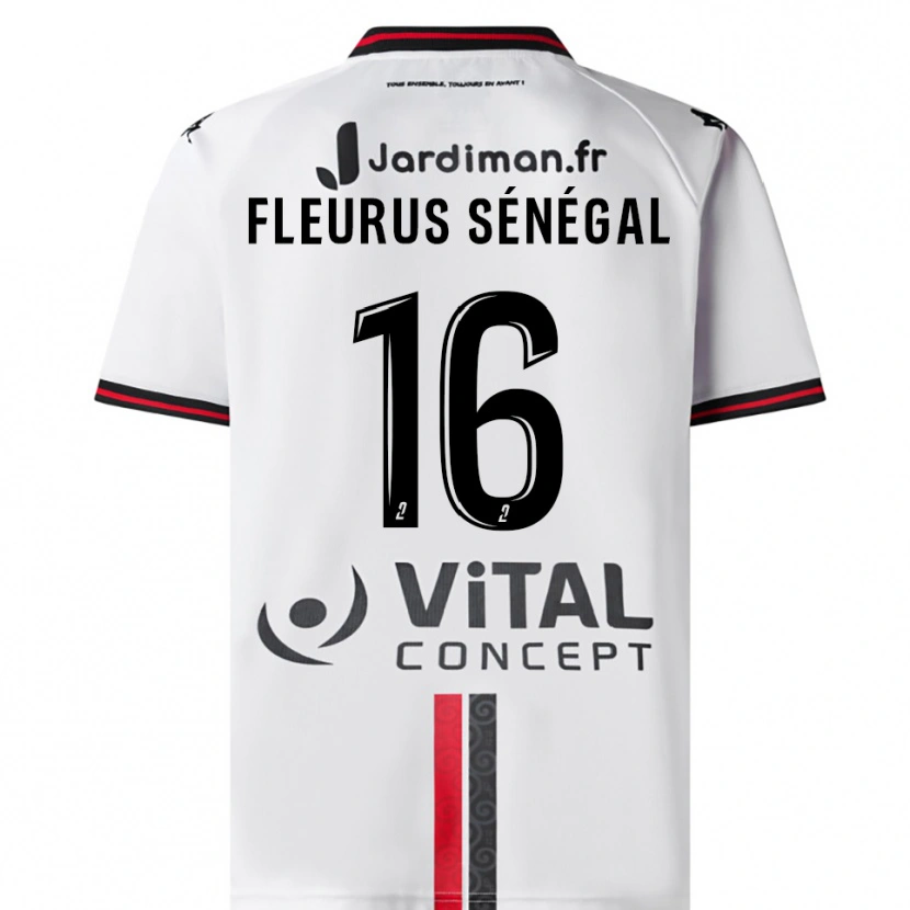 Danxen Criança Camisola Paul Fleurus Sénégal #16 Branco Vermelho Alternativa 2025/26 Camisa