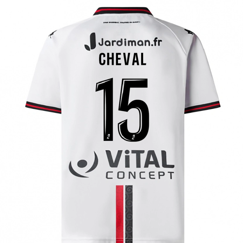 Danxen Criança Camisola Nolwenn Cheval #15 Branco Vermelho Alternativa 2025/26 Camisa
