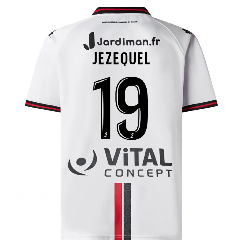 Danxen Criança Camisola Emmy Jezequel #19 Branco Vermelho Alternativa 2025/26 Camisa