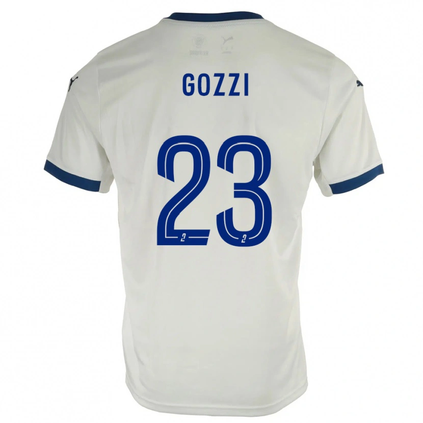 Danxen Criança Camisola Paolo Gozzi #23 Branco Azul Alternativa 2025/26 Camisa