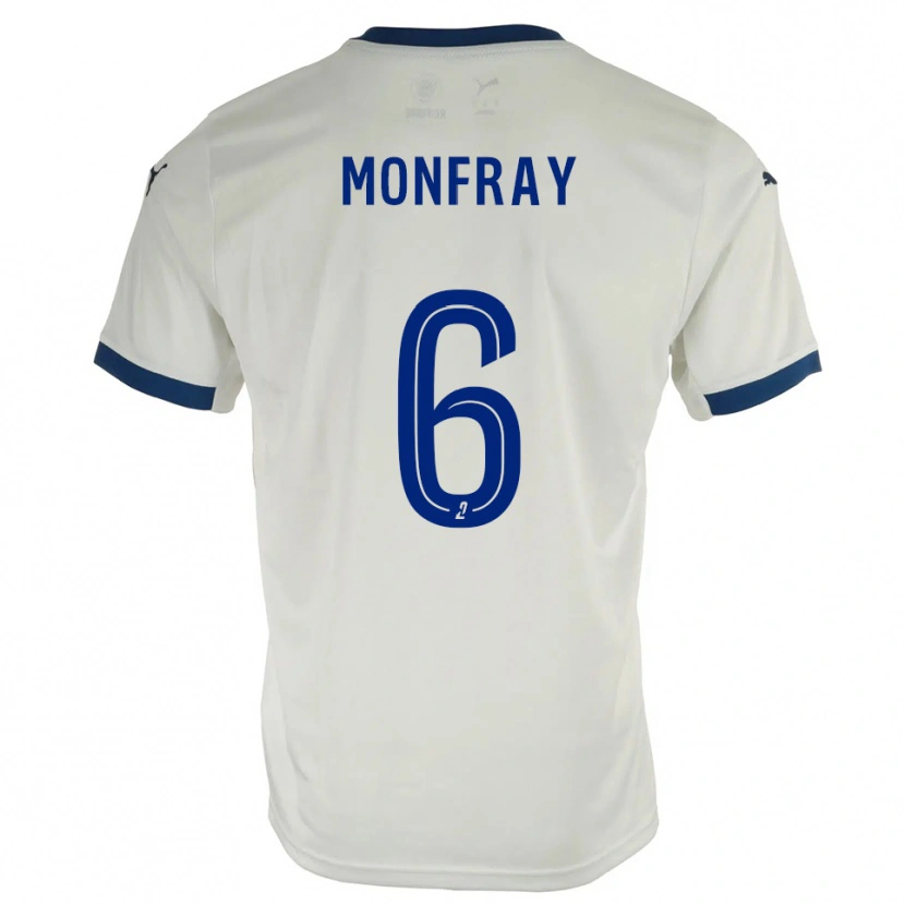 Danxen Criança Camisola Adrien Monfray #6 Branco Azul Alternativa 2025/26 Camisa