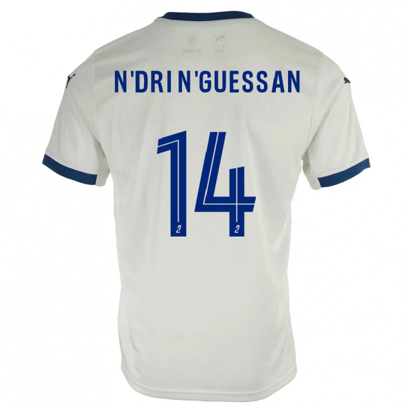 Danxen Criança Camisola Landry N'dri N'guessan #14 Branco Azul Alternativa 2025/26 Camisa