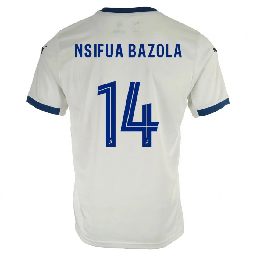 Danxen Criança Camisola Preston Nsifua Bazola #14 Branco Azul Alternativa 2025/26 Camisa
