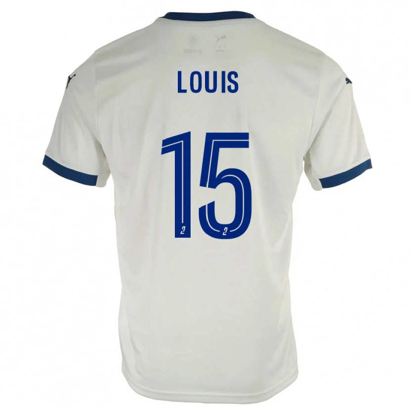 Danxen Criança Camisola Thémis Louis #15 Branco Azul Alternativa 2025/26 Camisa