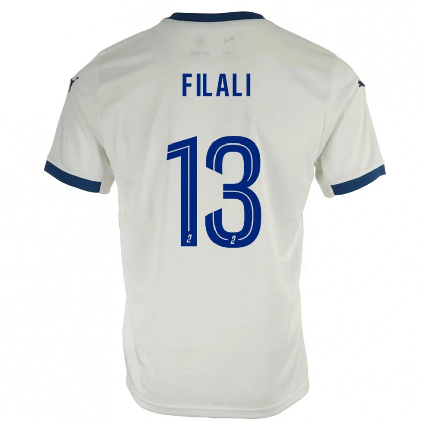 Danxen Criança Camisola Saad Filali #13 Branco Azul Alternativa 2025/26 Camisa