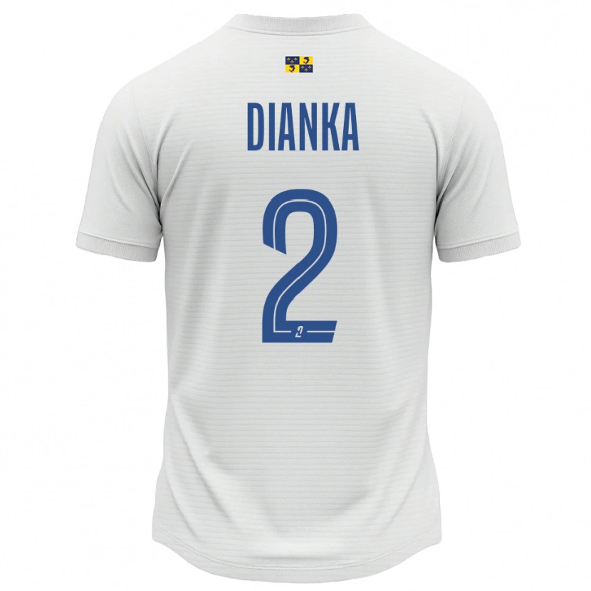 Danxen Criança Camisola Djibril Dianka #2 Branco Azul Alternativa 2025/26 Camisa