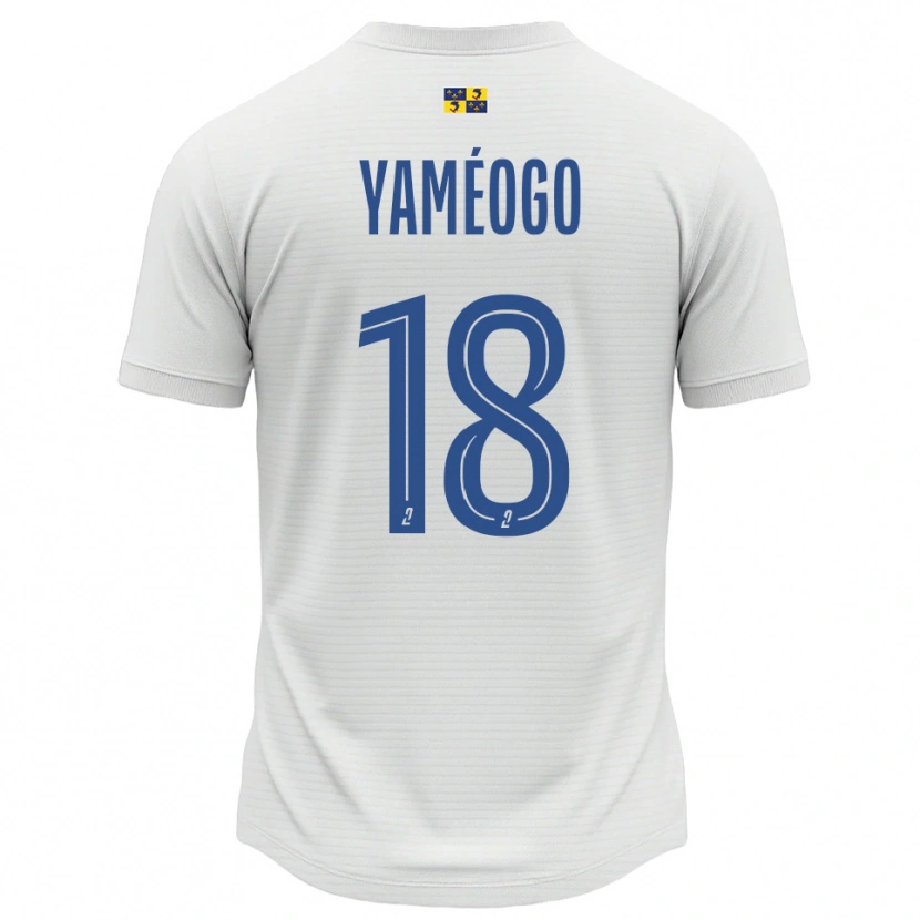 Danxen Criança Camisola Bachirou Yaméogo #18 Branco Azul Alternativa 2025/26 Camisa