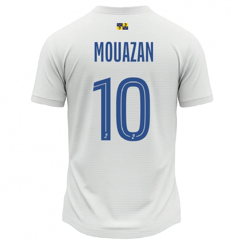 Danxen Criança Camisola Baptiste Mouazan #10 Branco Azul Alternativa 2025/26 Camisa