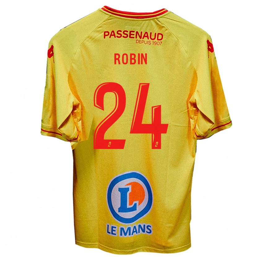 Danxen Criança Camisola Milan Robin #24 Amarelo Alternativa 2025/26 Camisa