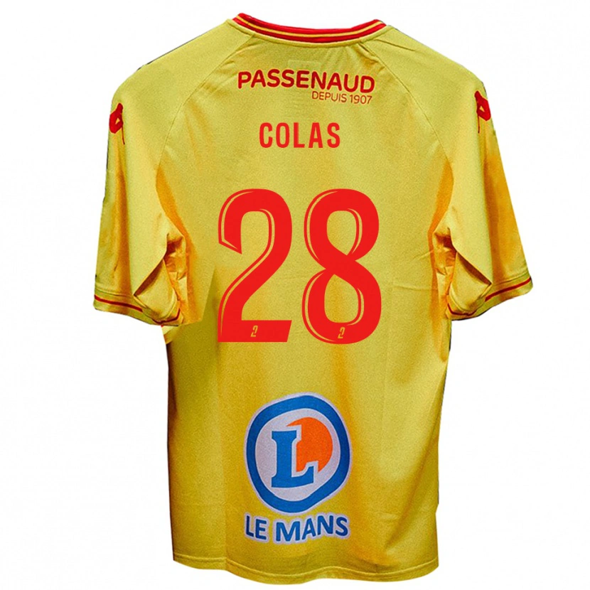 Danxen Criança Camisola Erwan Colas #28 Amarelo Alternativa 2025/26 Camisa