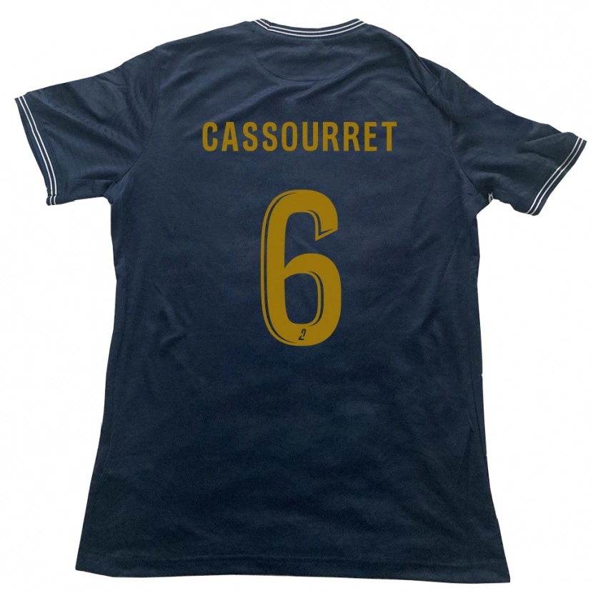 Danxen Criança Camisola Vincent Cassourret #6 Azul Marinho Dourado Alternativa 2025/26 Camisa