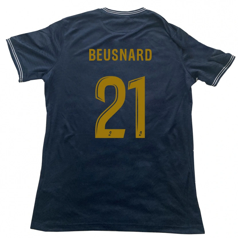 Danxen Criança Camisola Steeve Beusnard #21 Azul Marinho Dourado Alternativa 2025/26 Camisa