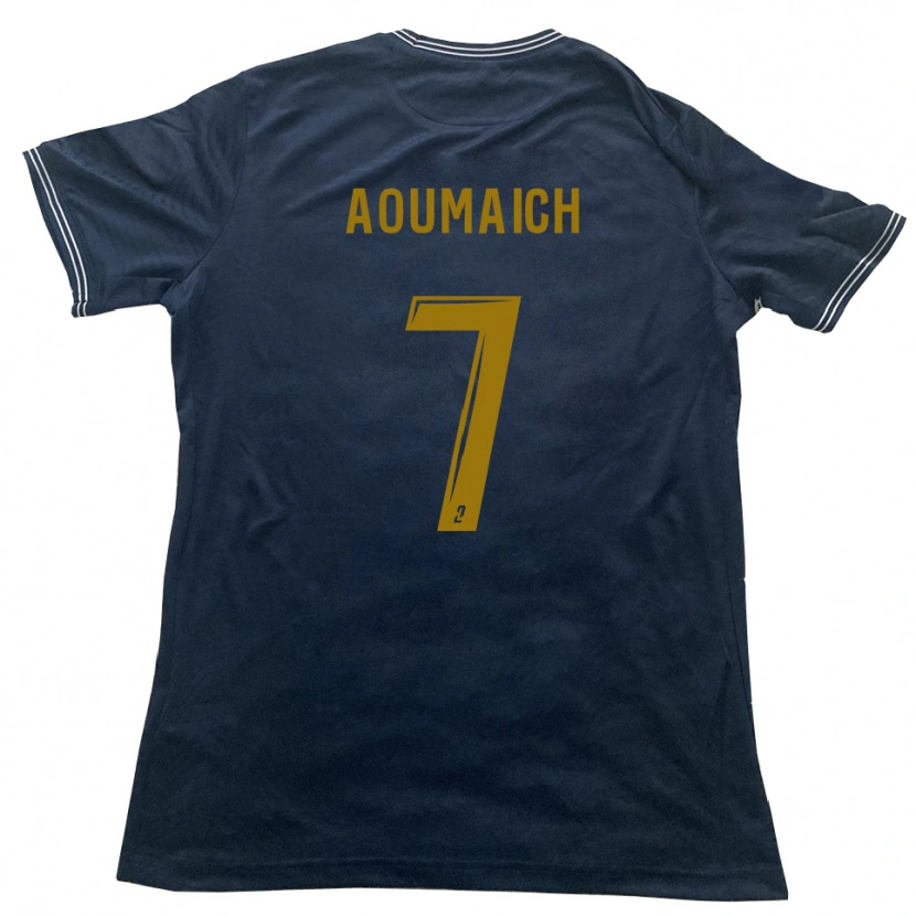 Danxen Criança Camisola Ilias Aoumaich #7 Azul Marinho Dourado Alternativa 2025/26 Camisa