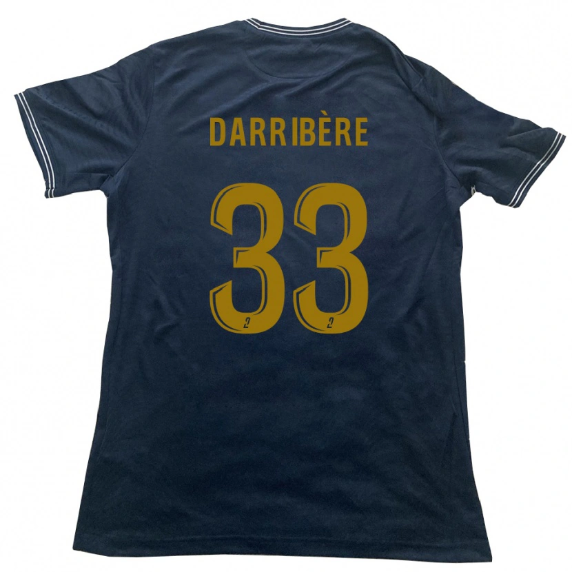 Danxen Criança Camisola Clément Darribère #33 Azul Marinho Dourado Alternativa 2025/26 Camisa