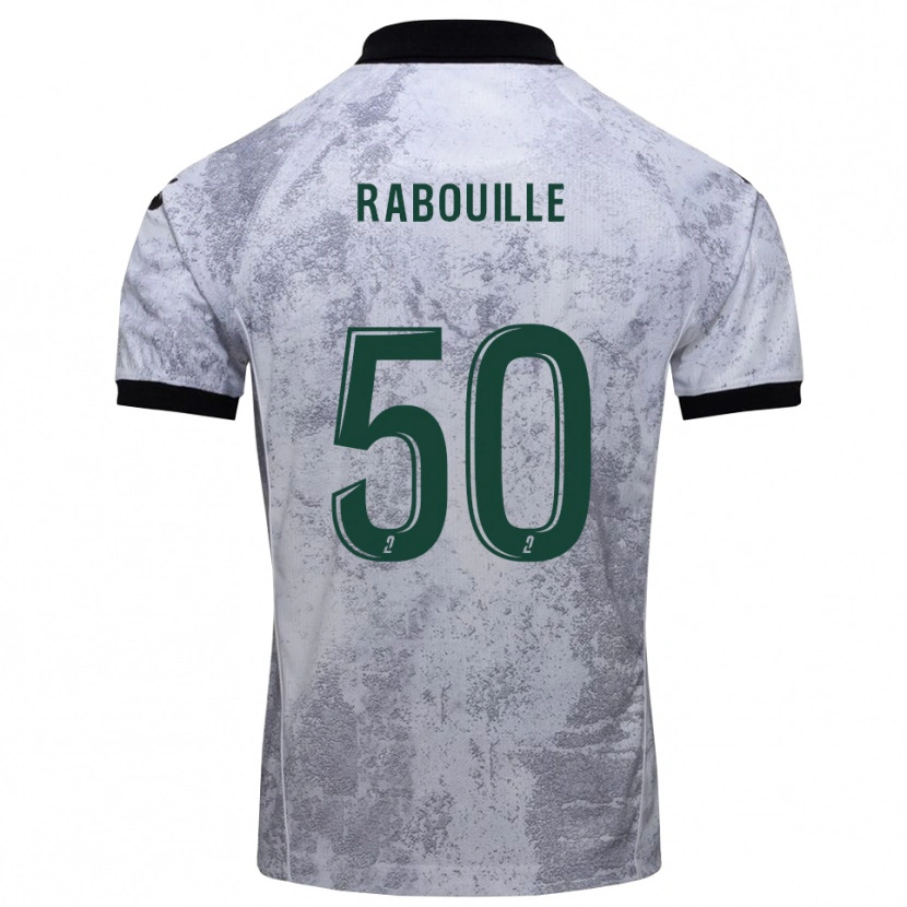 Danxen Criança Camisola Valentin Rabouille #50 Branco Preto Alternativa 2025/26 Camisa