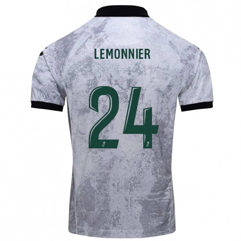 Danxen Criança Camisola Pierre Lemonnier #24 Branco Preto Alternativa 2025/26 Camisa