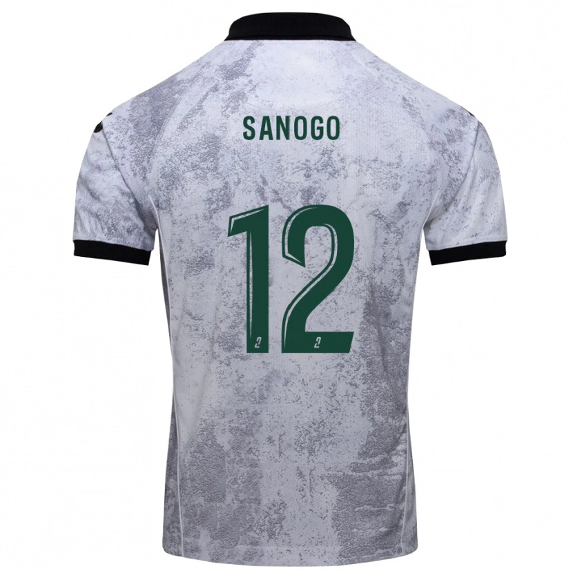 Danxen Criança Camisola Aboudramane Sanogo #12 Branco Preto Alternativa 2025/26 Camisa