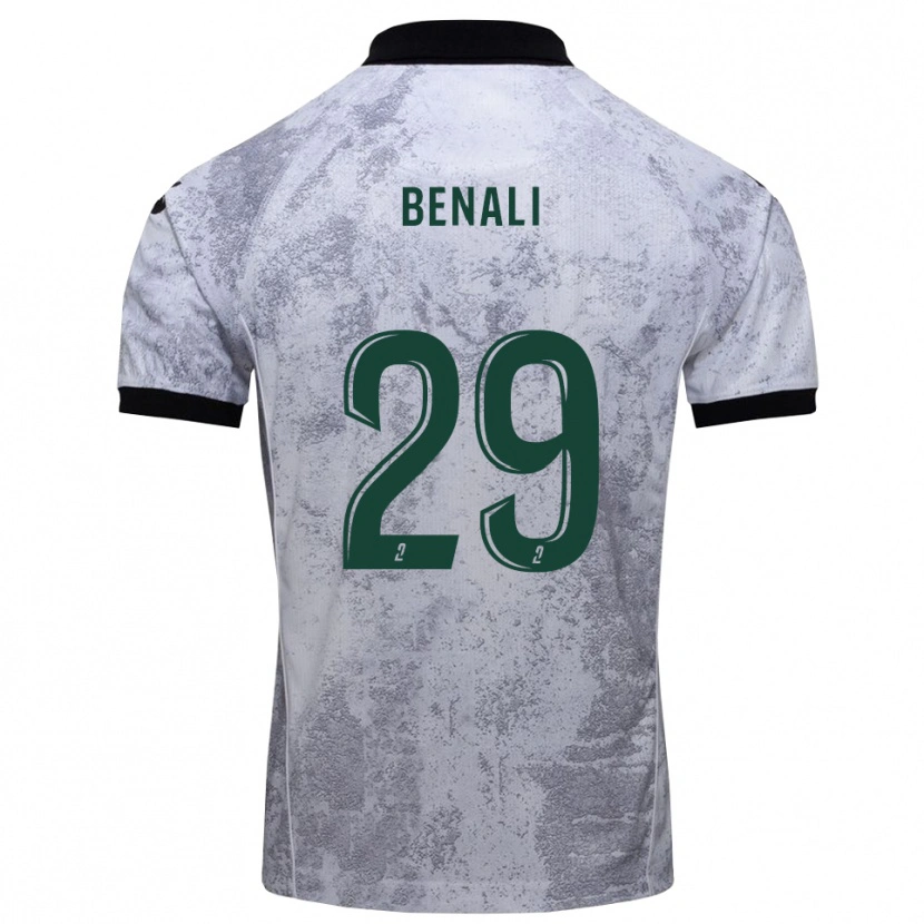Danxen Criança Camisola Hacène Benali #29 Branco Preto Alternativa 2025/26 Camisa