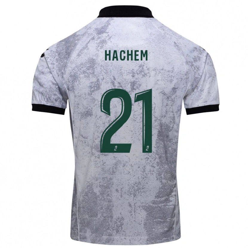 Danxen Criança Camisola Abdelsamad Hachem #21 Branco Preto Alternativa 2025/26 Camisa