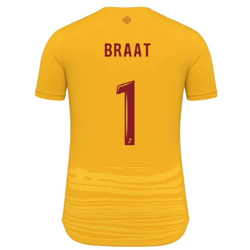 Danxen Criança Camisola Quentin Braat #1 Laranja Borgonha Alternativa 2025/26 Camisa
