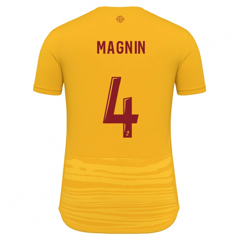 Danxen Criança Camisola Mathis Magnin #4 Laranja Borgonha Alternativa 2025/26 Camisa