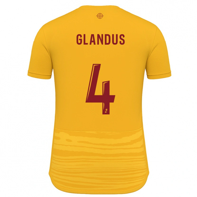 Danxen Criança Camisola Vincent Glandus #4 Laranja Borgonha Alternativa 2025/26 Camisa