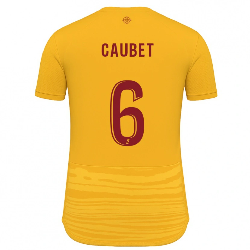 Danxen Criança Camisola Antoine Caubet #6 Laranja Borgonha Alternativa 2025/26 Camisa