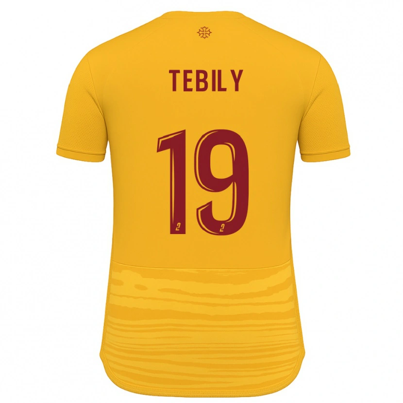 Danxen Criança Camisola Hermann Tebily #19 Laranja Borgonha Alternativa 2025/26 Camisa