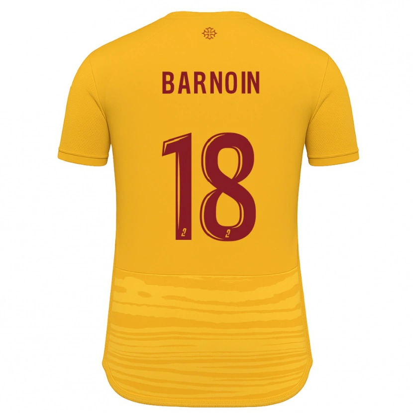 Danxen Criança Camisola Ninon Barnoin #18 Laranja Borgonha Alternativa 2025/26 Camisa