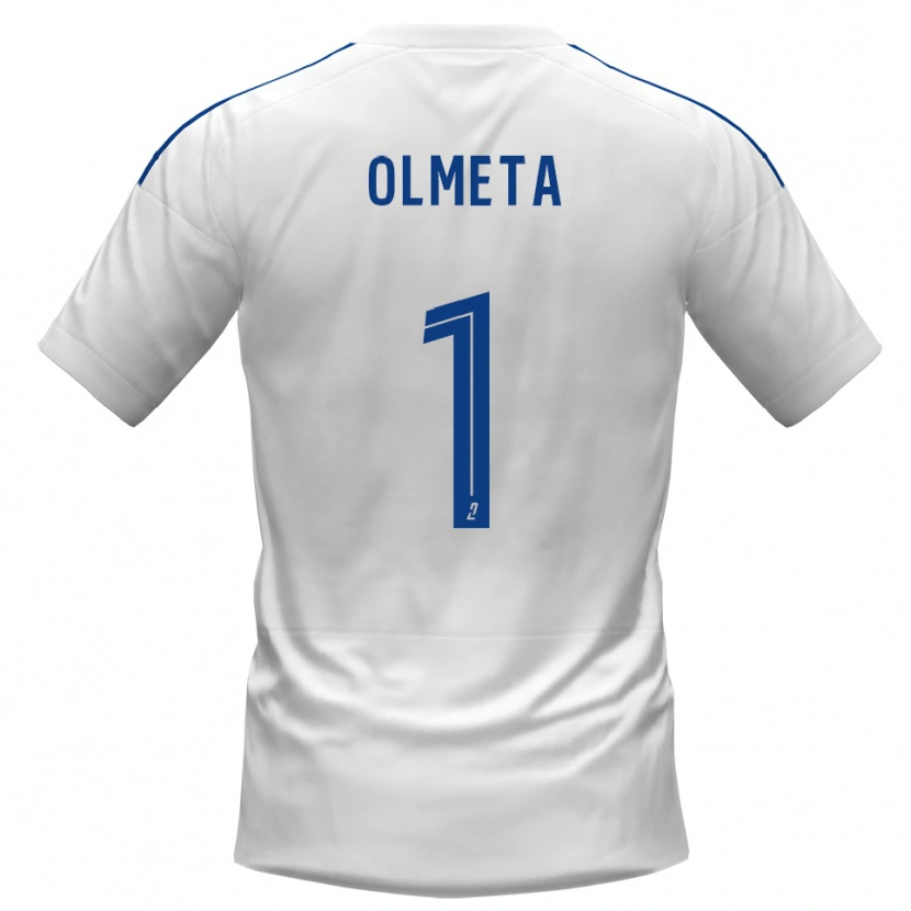 Danxen Criança Camisola Lisandru Olmeta #1 Branco Azul Alternativa 2025/26 Camisa