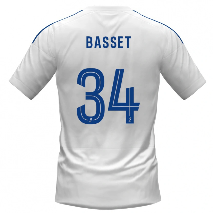 Danxen Criança Camisola Donovan Basset #34 Branco Azul Alternativa 2025/26 Camisa