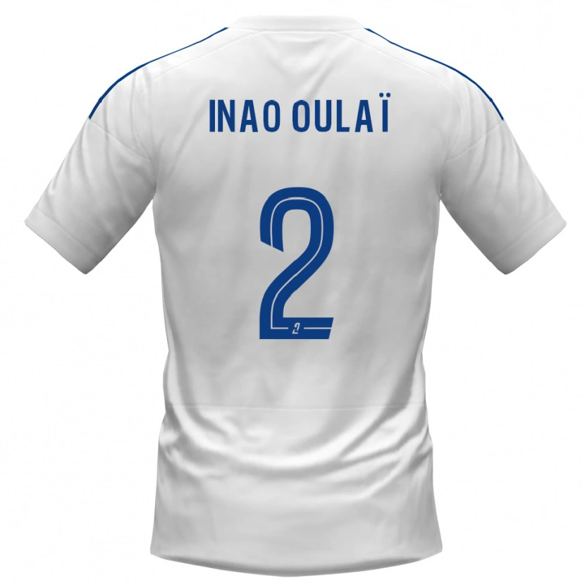 Danxen Criança Camisola Christ Inao Oulaï #2 Branco Azul Alternativa 2025/26 Camisa