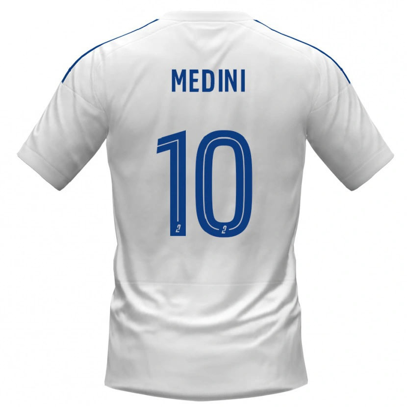 Danxen Criança Camisola Issa Medini #10 Branco Azul Alternativa 2025/26 Camisa
