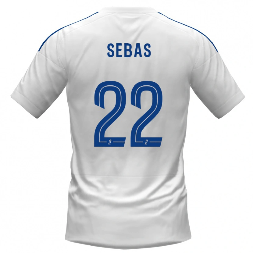Danxen Criança Camisola Jérémy Sebas #22 Branco Azul Alternativa 2025/26 Camisa