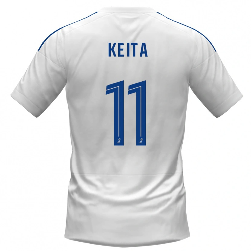 Danxen Criança Camisola Moussa Keita #11 Branco Azul Alternativa 2025/26 Camisa