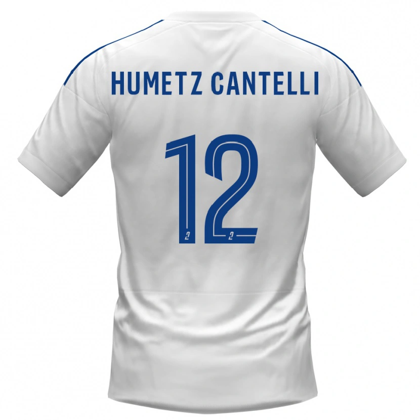 Danxen Criança Camisola Ange Humetz Cantelli #12 Branco Azul Alternativa 2025/26 Camisa