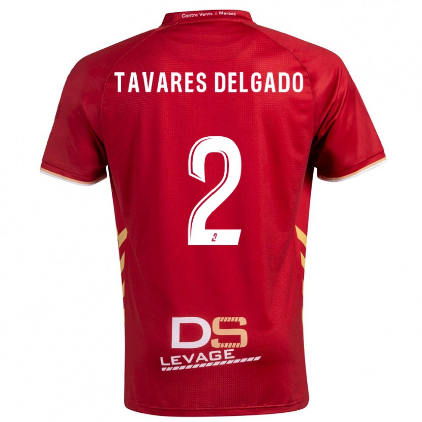 Danxen Criança Camisola Rony Tavares Delgado #2 Borgonha Dourado Alternativa 2025/26 Camisa