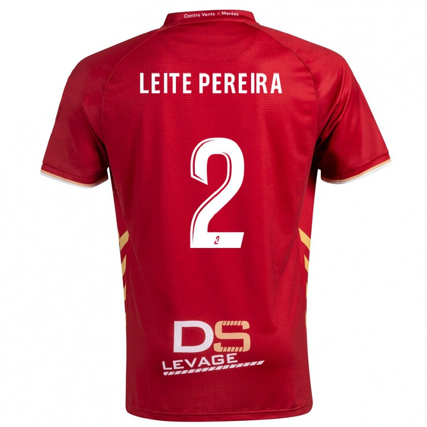 Danxen Criança Camisola Matéo Leite Pereira #2 Borgonha Dourado Alternativa 2025/26 Camisa