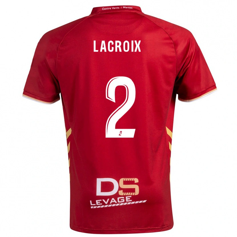 Danxen Criança Camisola Loïs Lacroix #2 Borgonha Dourado Alternativa 2025/26 Camisa