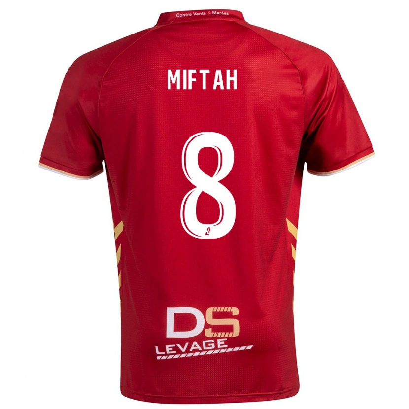 Danxen Criança Camisola Louka Miftah #8 Borgonha Dourado Alternativa 2025/26 Camisa