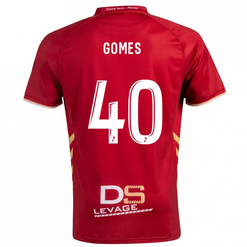 Danxen Criança Camisola Yvan Gomes #40 Borgonha Dourado Alternativa 2025/26 Camisa