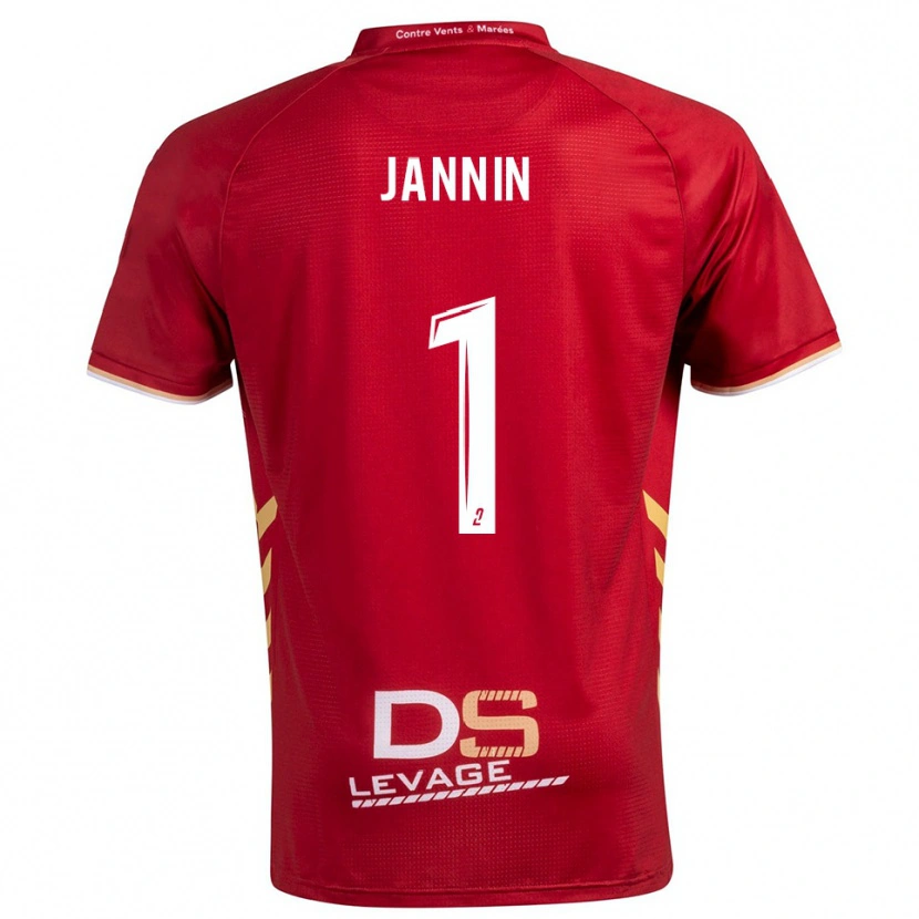 Danxen Criança Camisola Elouann Jannin #1 Borgonha Dourado Alternativa 2025/26 Camisa