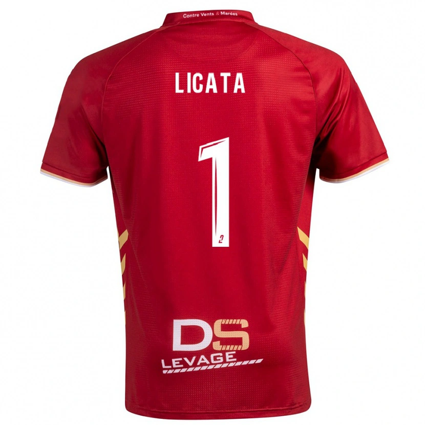 Danxen Criança Camisola Rafael Licata #1 Borgonha Dourado Alternativa 2025/26 Camisa