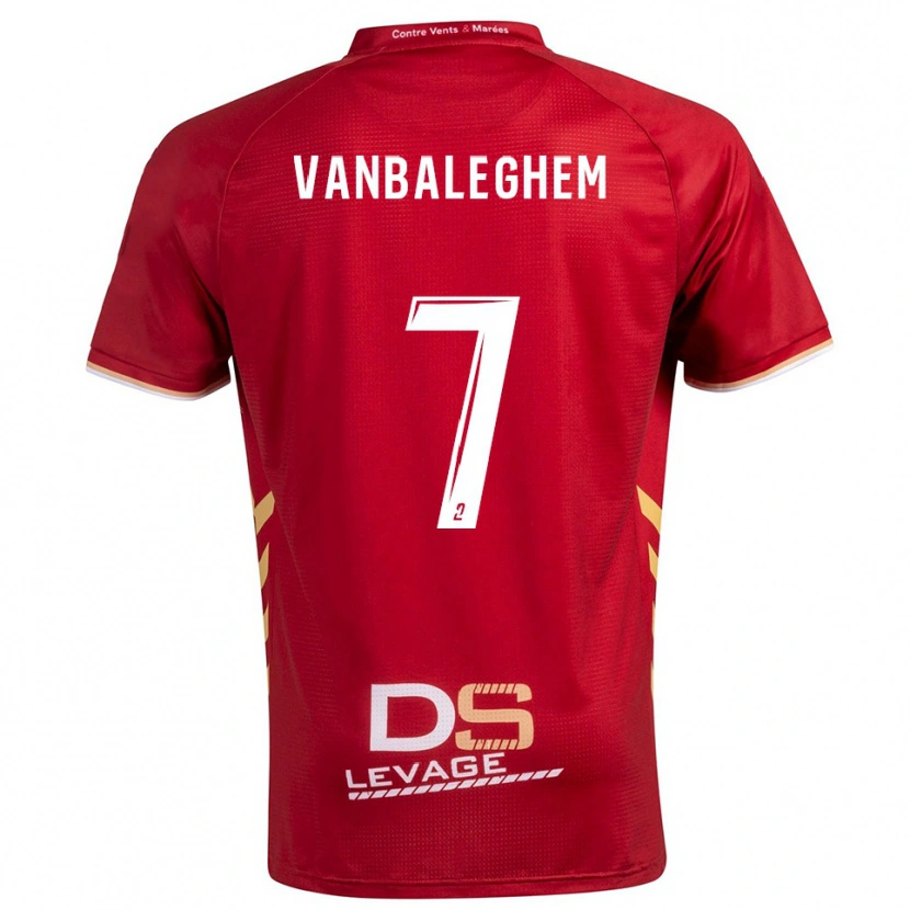Danxen Criança Camisola Martin Vanbaleghem #7 Borgonha Dourado Alternativa 2025/26 Camisa