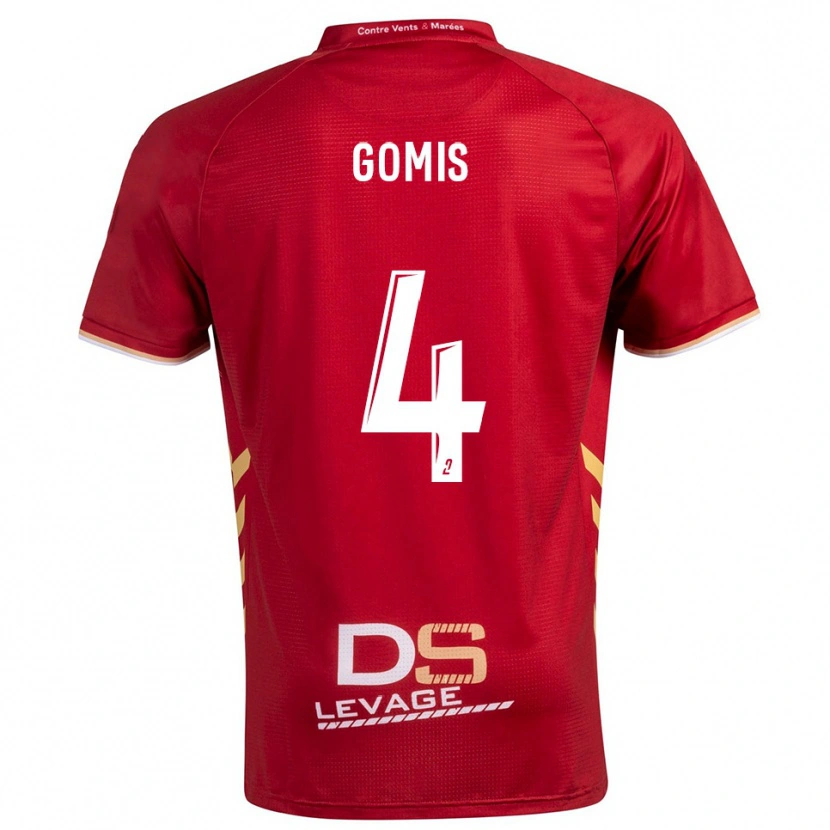 Danxen Criança Camisola Chrome Gomis #4 Borgonha Dourado Alternativa 2025/26 Camisa