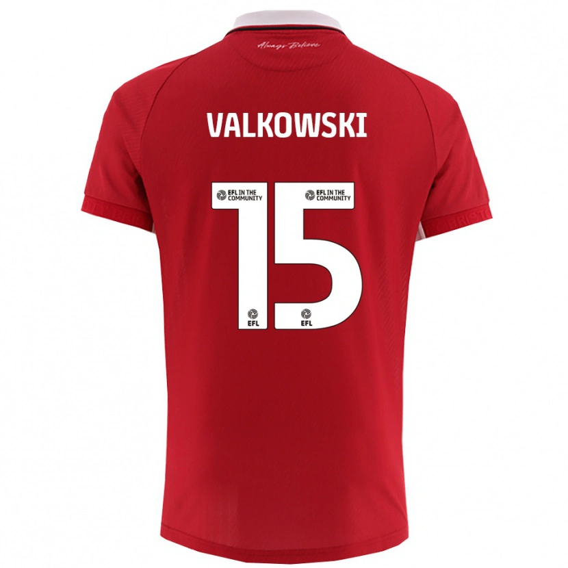 Danxen Homem Camisola Pawel Valkowski #15 Vermelho Branco Principal 2025/26 Camisa