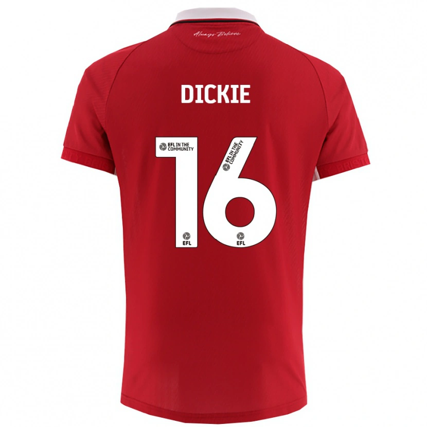 Danxen Homem Camisola Rob Dickie #16 Vermelho Branco Principal 2025/26 Camisa