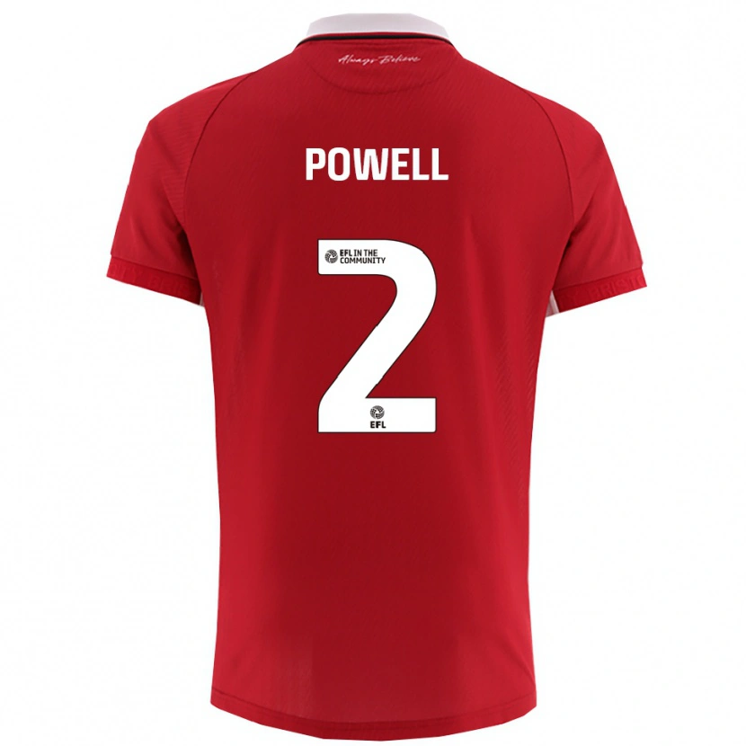 Danxen Homem Camisola Ella Powell #2 Vermelho Branco Principal 2025/26 Camisa