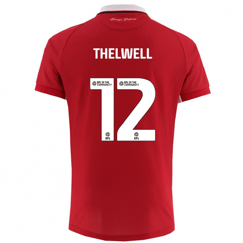 Danxen Homem Camisola Marley Thelwell #12 Vermelho Branco Principal 2025/26 Camisa